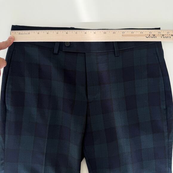 Ralph Lauren Pants Mens 32x30 Green Blue Tartan Plaid 100% Wool Blackwatch Chino - Picture 8 of 11